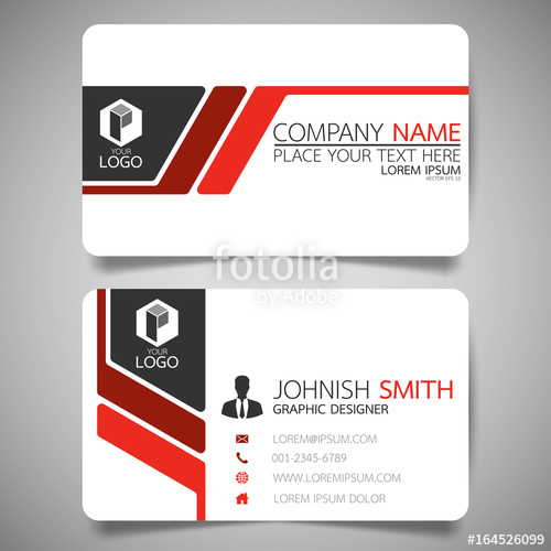 500x500 Red Modern Creative Business Card And Name Card,horizontal Simple