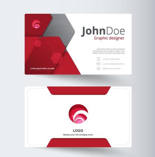 500x507 Red With White Company Business Card Vector Free Download
