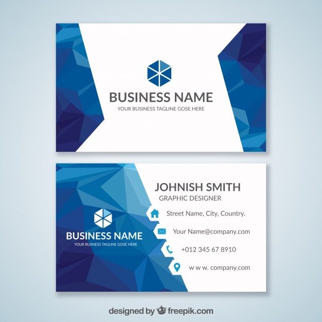 626x626 Blue Business Card Vector Free Download