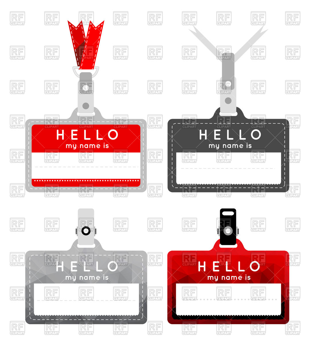 Name Tag Set Vector Image Of Objects 1095x1200 Name Tag Set Vector Image Of Objects