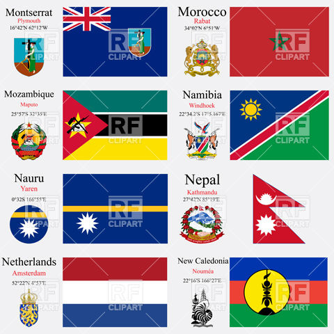 Flag And Coat Of Arms Of Montserrat, Morocco, Mozambique, Namibia 480x480 Flag And Coat Of Arms Of Montserrat, Morocco, Mozambique, Namibia