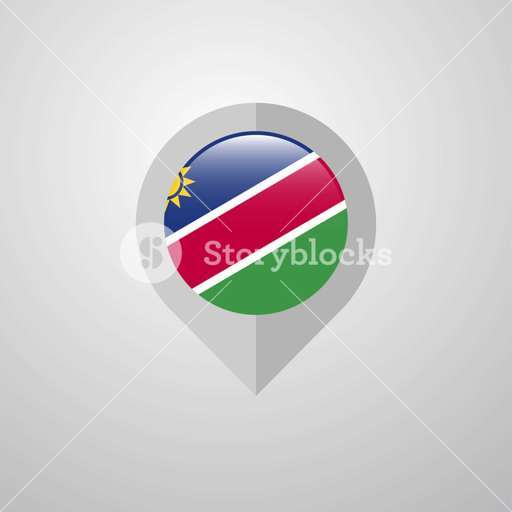 Map Navigation Pointer With Namibia Flag Design Vector Royalty 1000x1000 Map Navigation Pointer With Namibia Flag Design Vector Royalty
