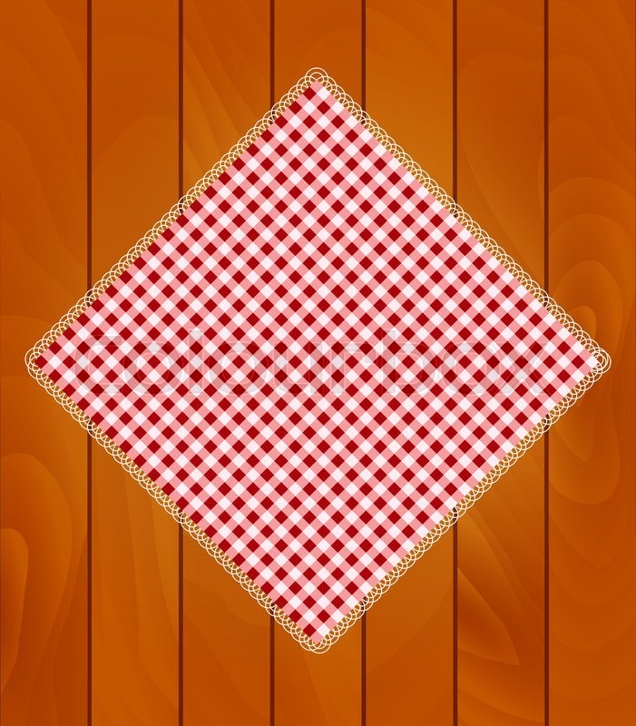 701x800 Kitchen Napkin On Wooden Boards Stock Vector Colourbox