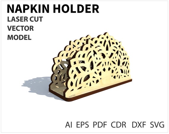 570x450 Napkin Holder Vector Napkin Holders Drawing Laser Cut Vector Etsy