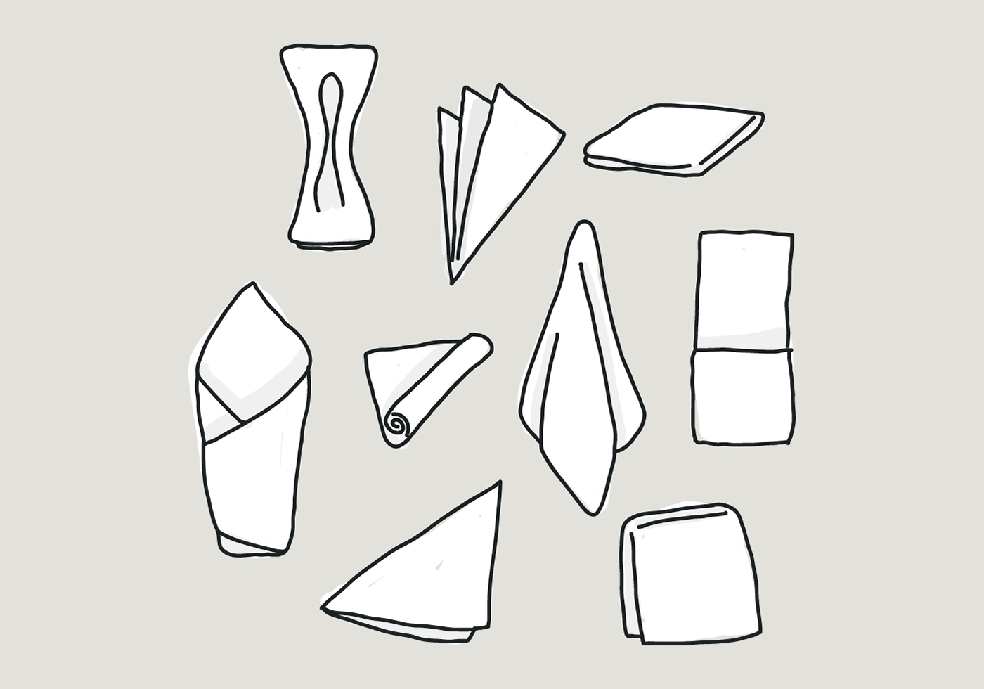 1400x980 Handdrawn Set Of Napkin Vectors
