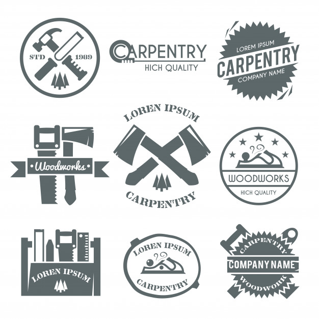 626x626 Carpentry Label Set Vector Free Download