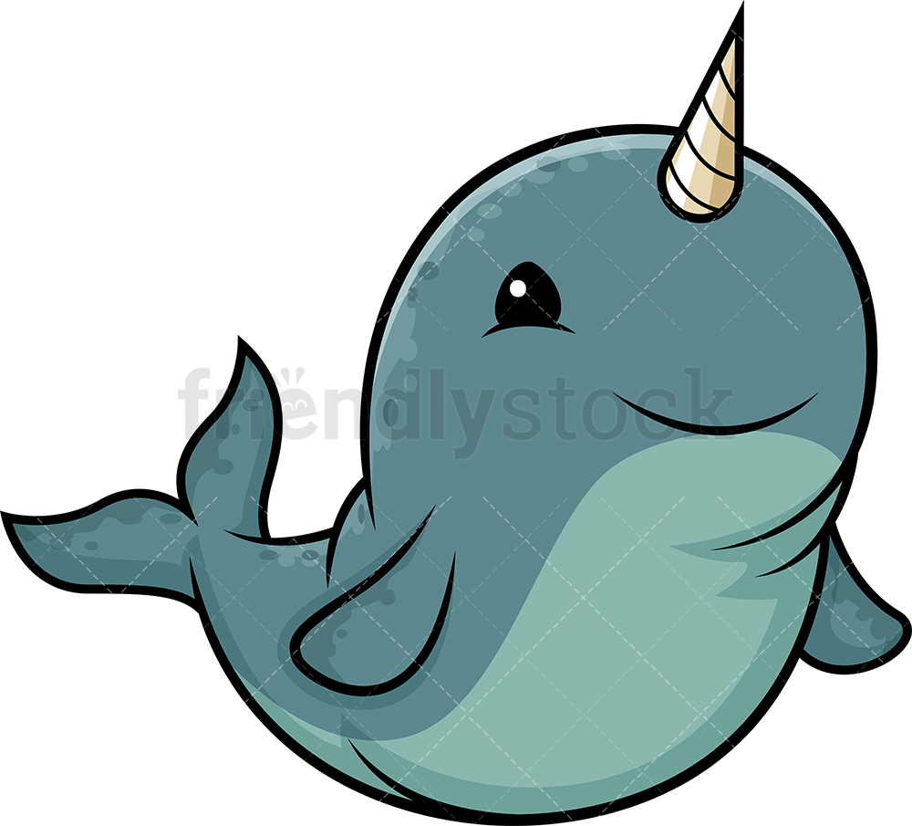 1000x905 Fat Narwhal Cartoon Clipart Vector