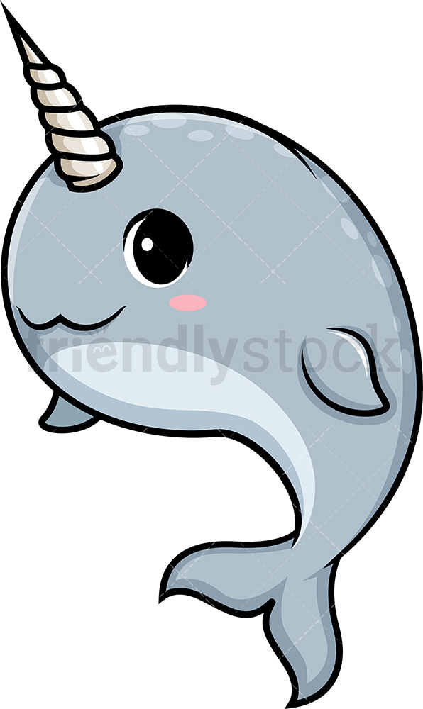 596x1000 Kawaii Narwhal Clipart Cartoon Vector