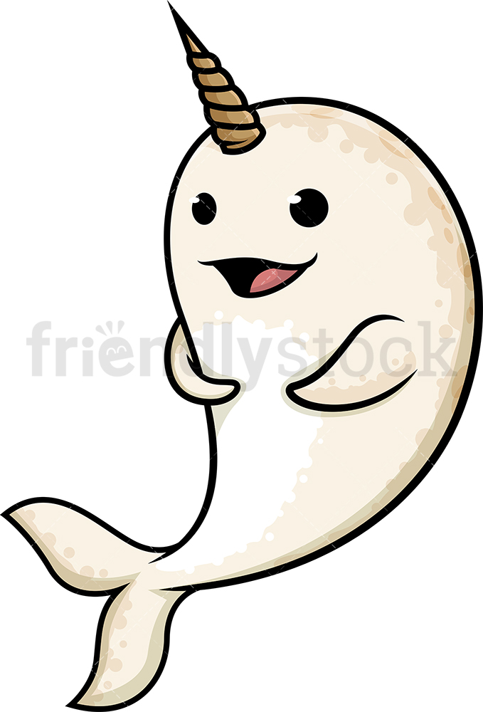 679x1000 Adorable Narwhal Cartoon Clipart Vector