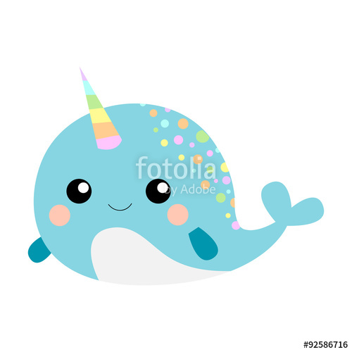 500x500 Cute Blue Narwhal Stock Image And Royalty Free Vector