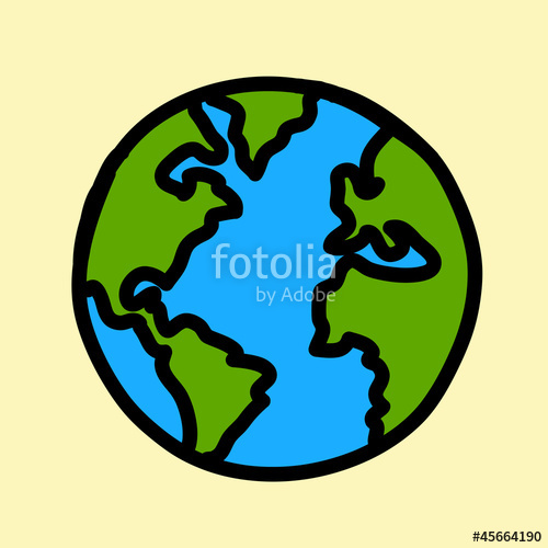 500x500 Planet Earth Hand Writing Cartoon