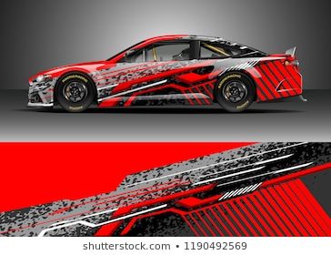 364x280 Car Decal Wrap Design Vector Graphic Abstract Stripe Racing
