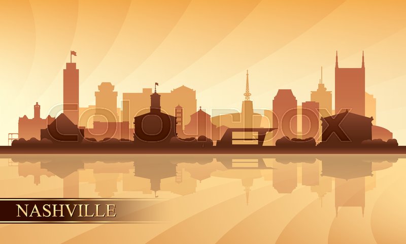 800x480 Nashville City Skyline Silhouette Stock Vector Colourbox