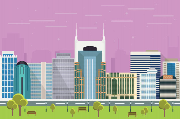 City Skyscrapers Of Nashville Illustration Vector Premium Download 626x416 City Skyscrapers Of Nashville Illustration Vector Premium Download