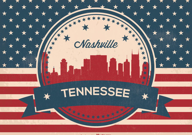 Retro Nashville Skyline Illustration Free Vector Download 632x443 Retro Nashville Skyline Illustration Free Vector Download