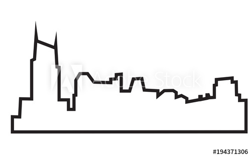 Free Nashville Skyline Silhouette Outline On White Background 500x313 Free Nashville Skyline Silhouette Outline On White Background