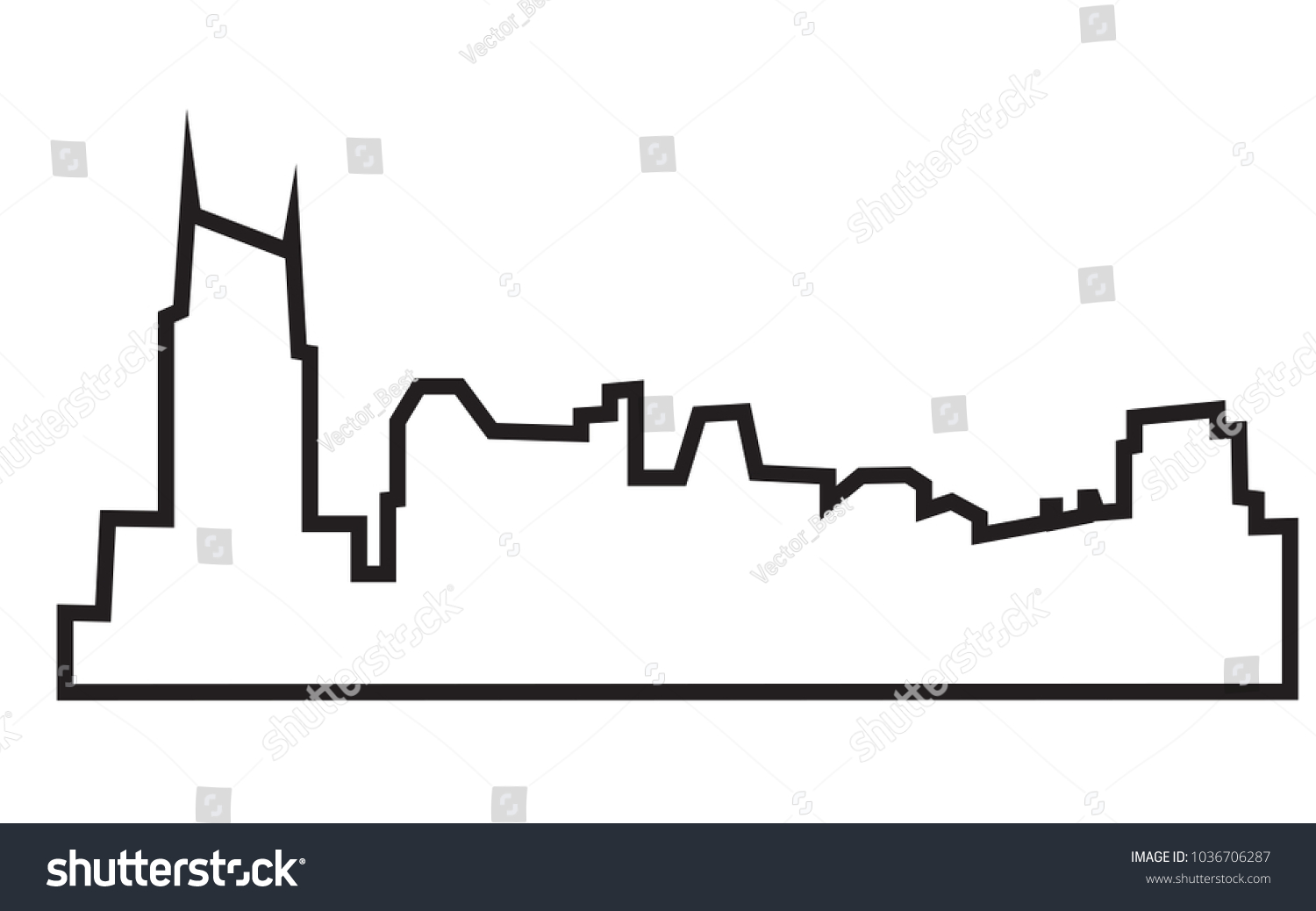 Free Nashville Skyline Silhouette 1500x1038 Free Nashville Skyline Silhouette