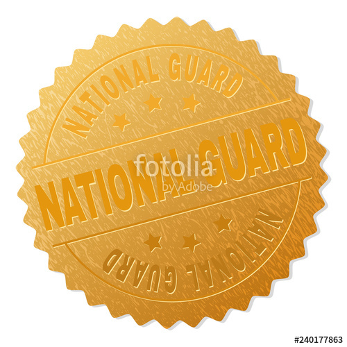 500x500 National Guard Gold Stamp Seal Vector Golden Award With National