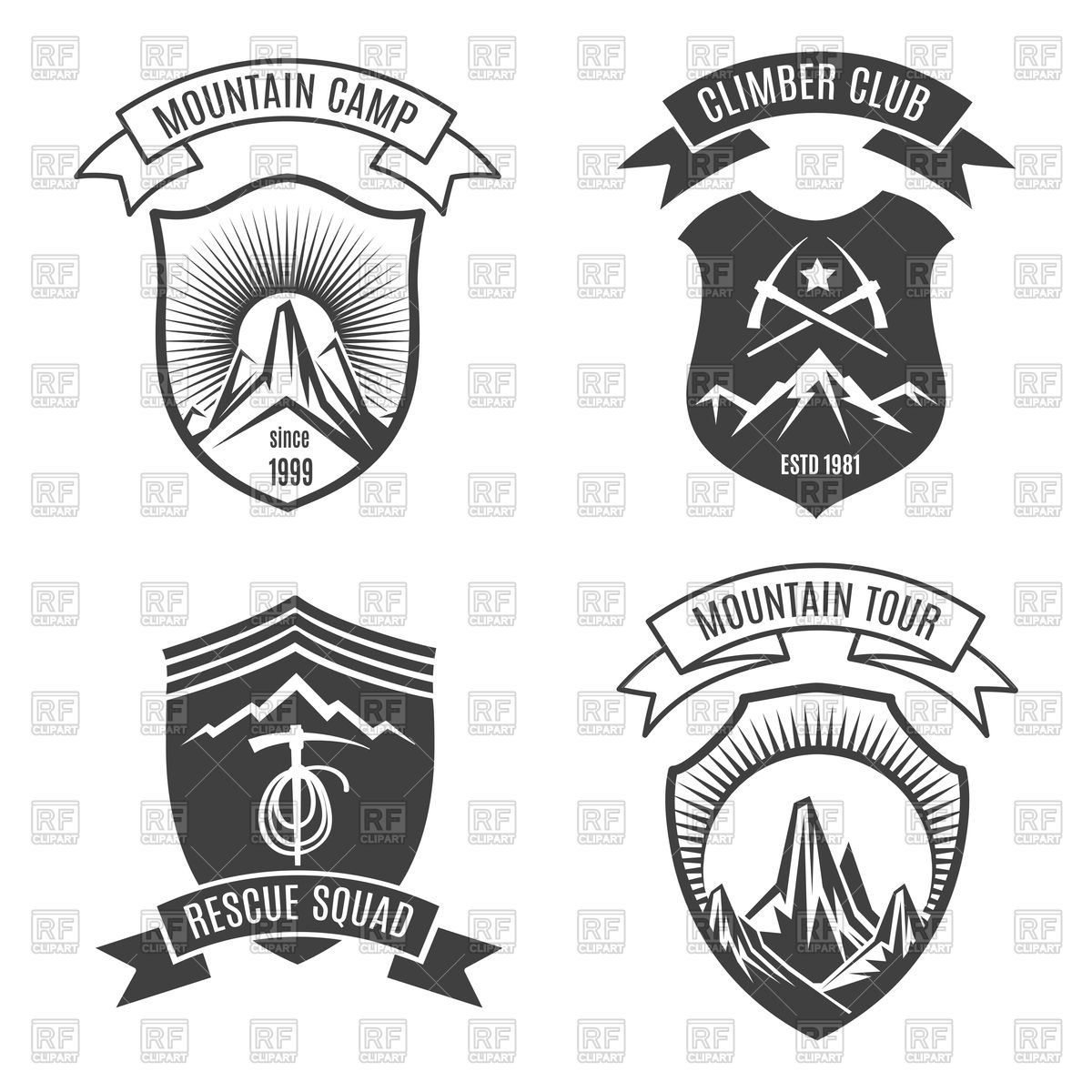 1200x1200 Mountains Retro Badges For National Parks Vector Image Of Icons