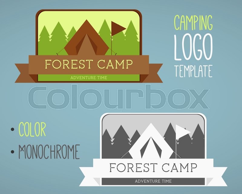 800x640 Vintage Camping And Outdoor Activity Stock Vector Colourbox