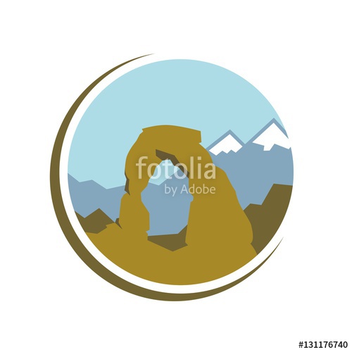 500x500 Utah National Park Logo Template Logo Vector Stock Image