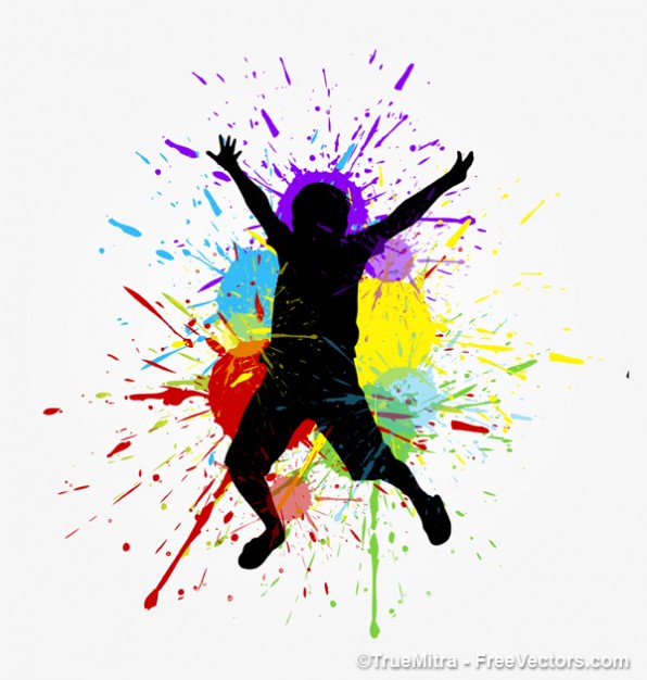 596x626 Paint Kid National Park Service Silhouette With Paint Splashes