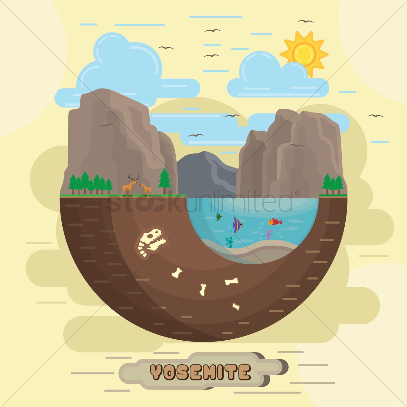 1300x1300 Yosemite National Park Vector Image