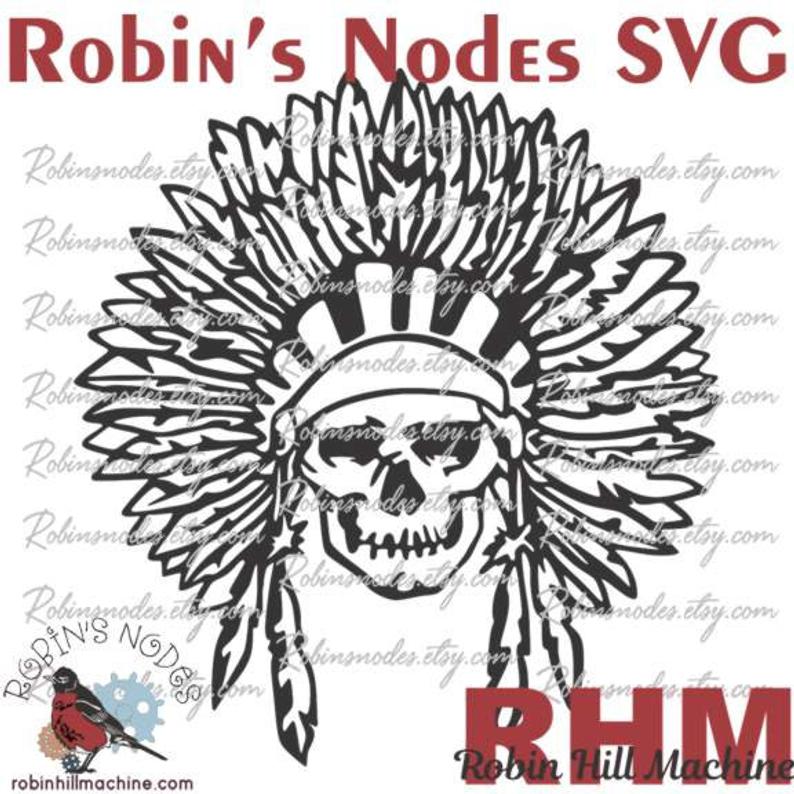 794x794 Indian Headdress Skull Digital Vector For Laser Cnc Etsy