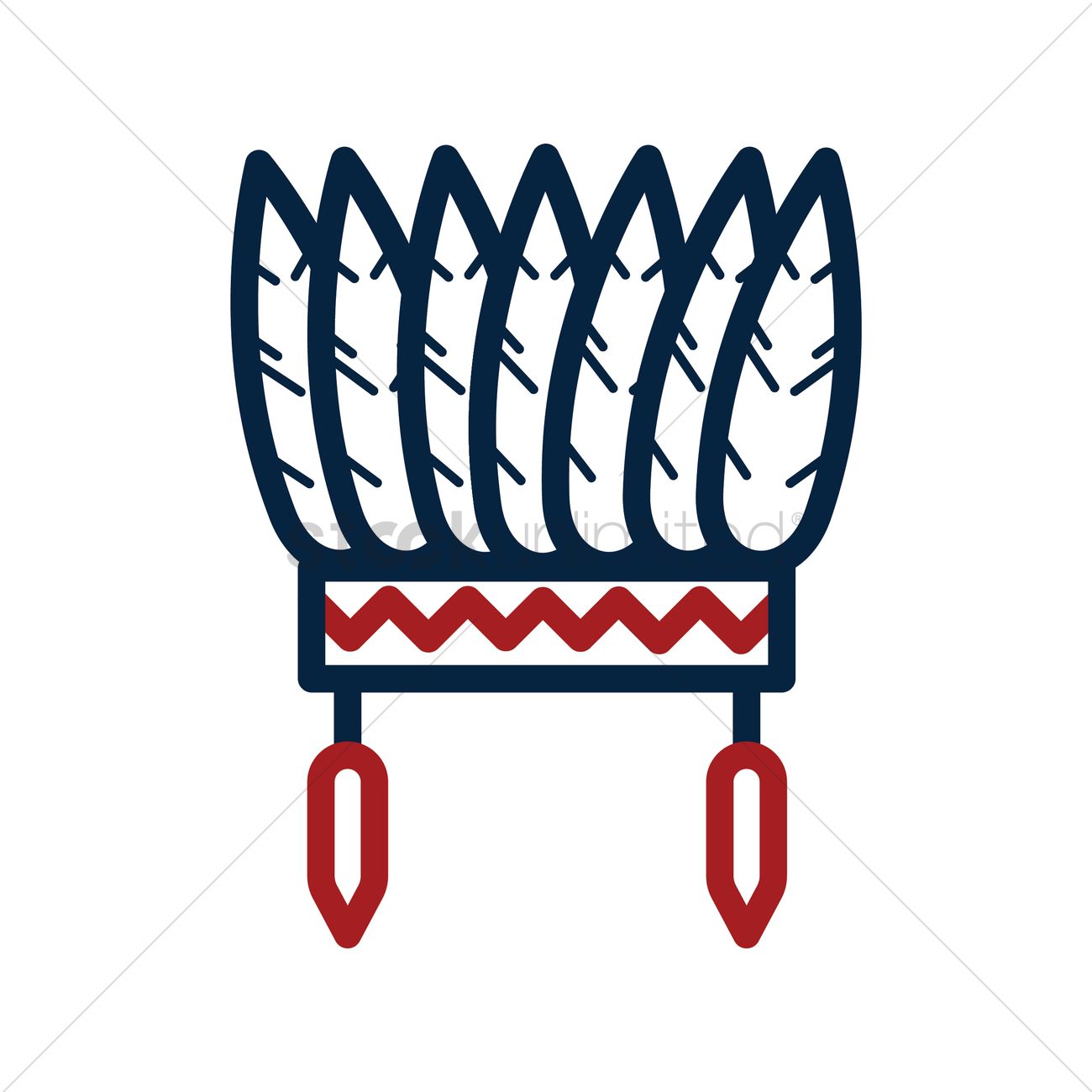 1300x1300 Native American Headdress Vector Image