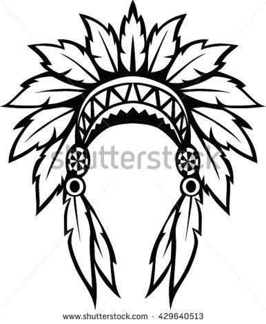 386x470 Native American Indian Headdress Vector Illustration Patterns