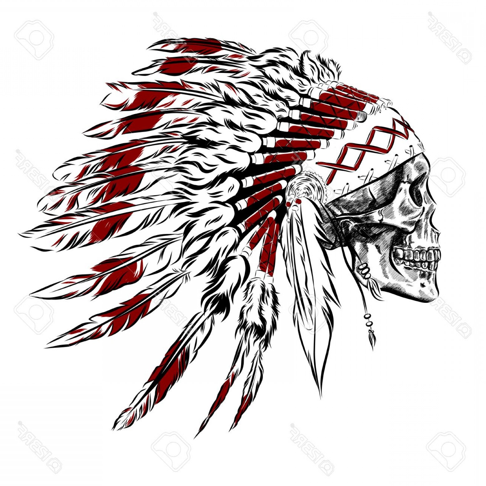 1560x1560 Photostock Vector Hand Drawn Native American Indian Feather