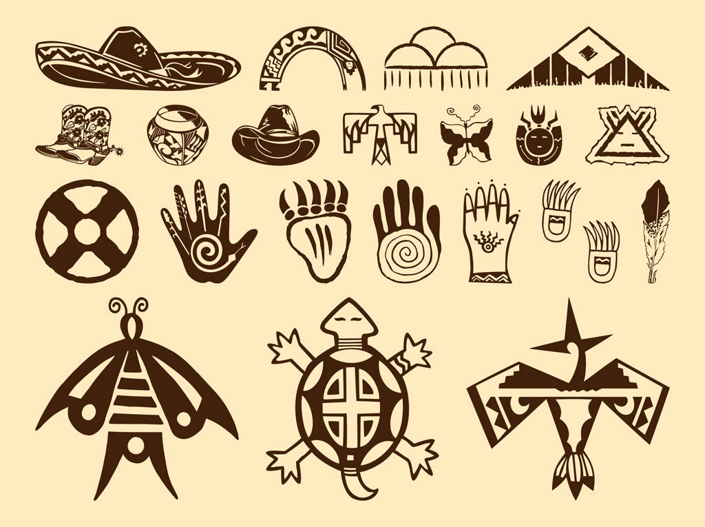 1024x765 Native American Symbols Vector Art Graphics