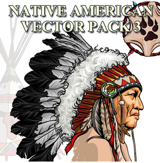 550x560 Native American Vector Art