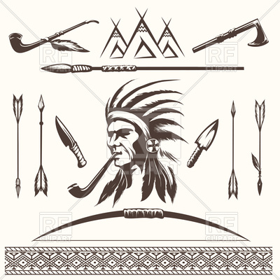 400x400 Native American Indian Or Aztec, Arrows And Borders Vector Image
