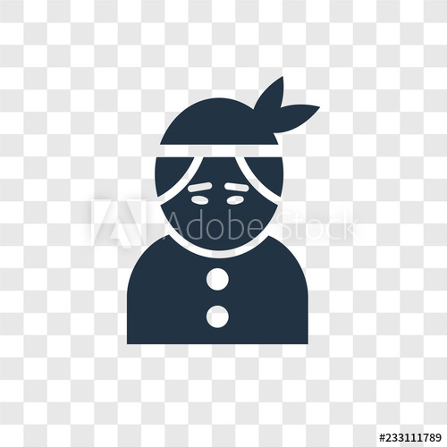 500x500 Native American Vector Icon Isolated On Transparent Background