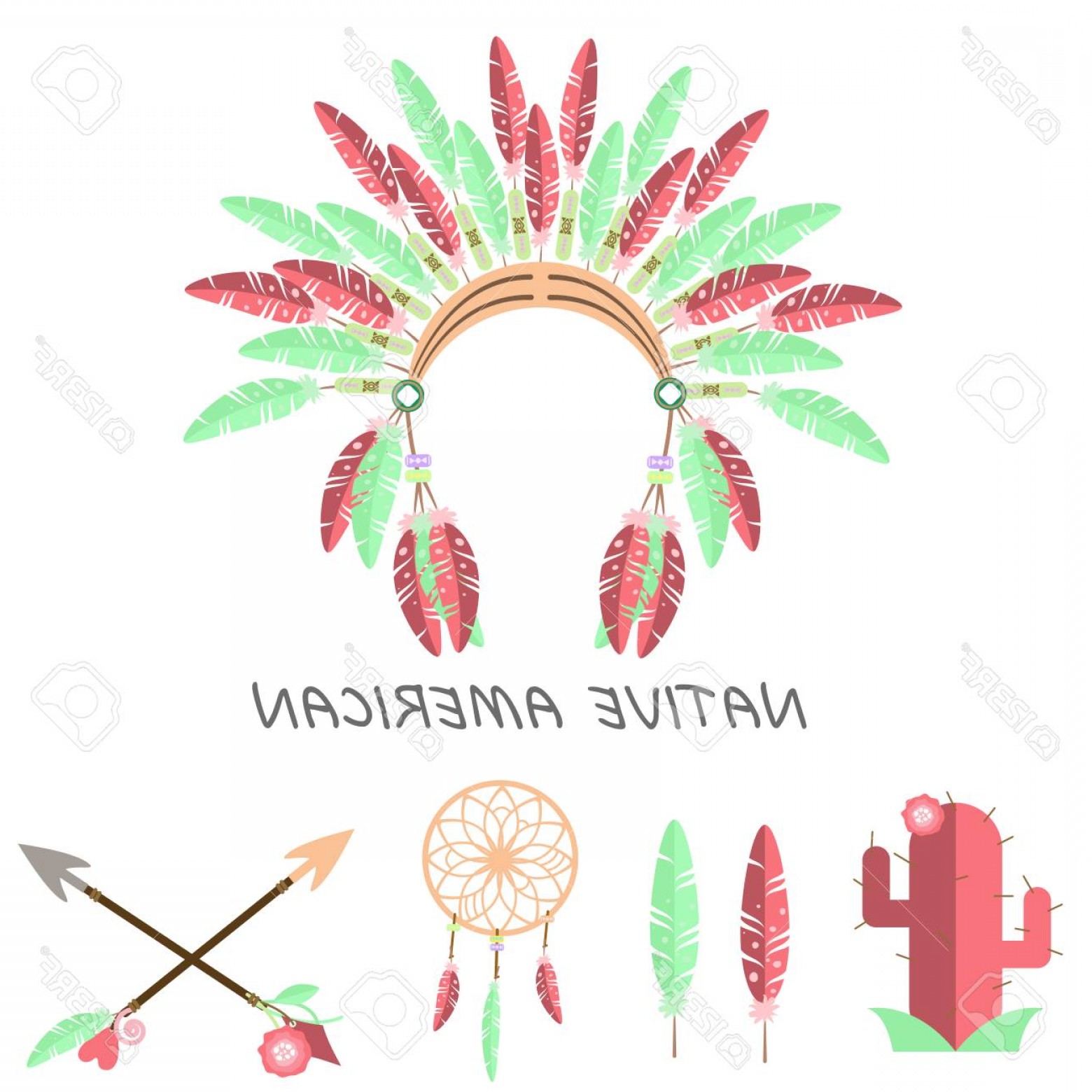 1560x1560 Photostock Vector Native American Pastel Vector Art Cqrecords