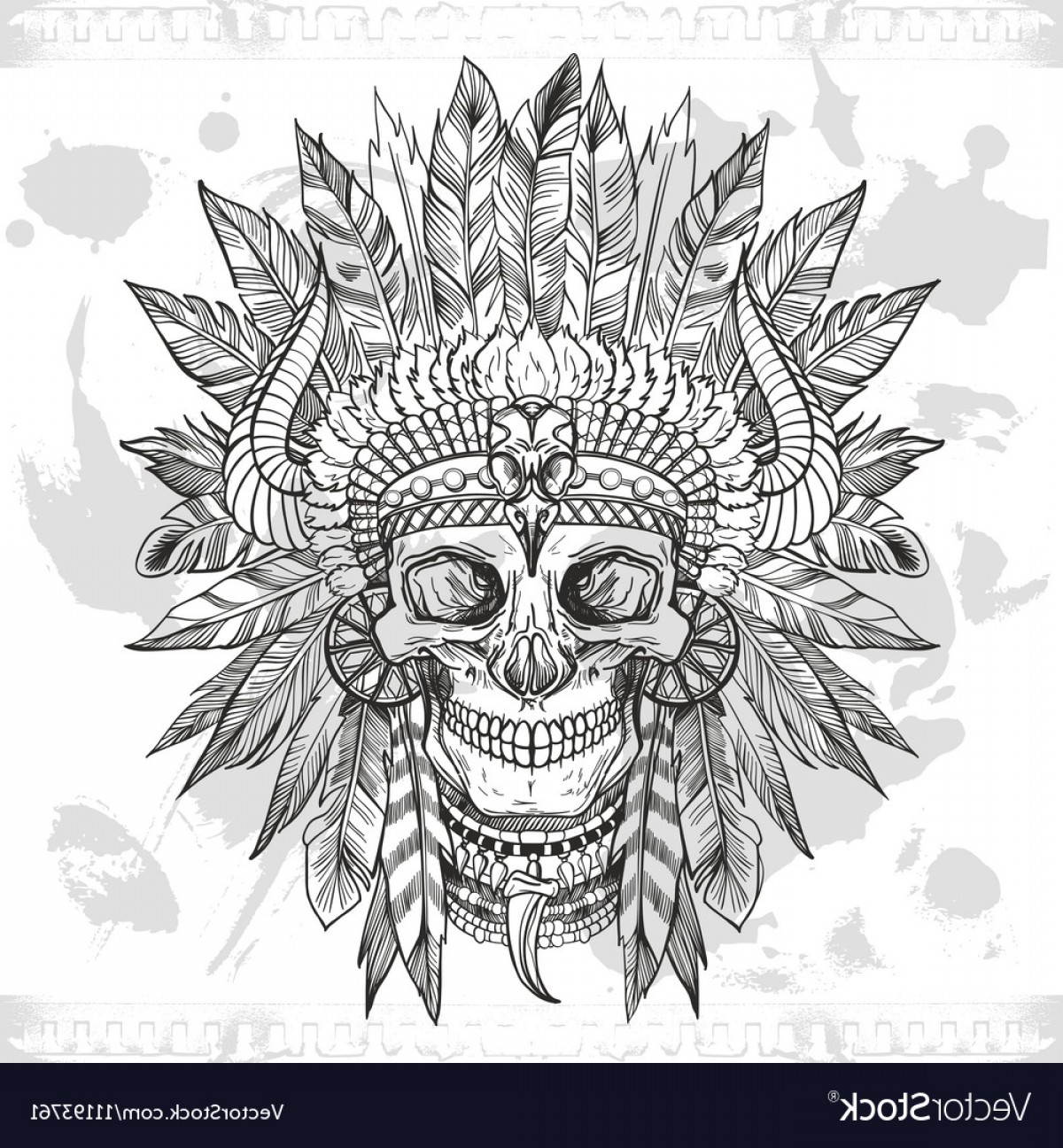 1200x1296 Skull Of Native American Vector Cqrecords