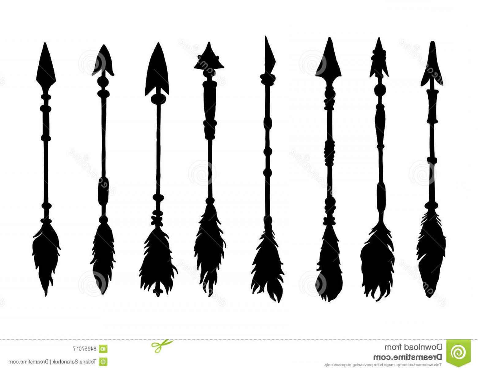 1560x1213 Stock Illustration Set Silhouettes American Indian Arrows Native