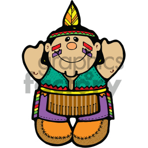 300x300 Native American Indian Boy Vector Art Clipart Royalty Free Gif