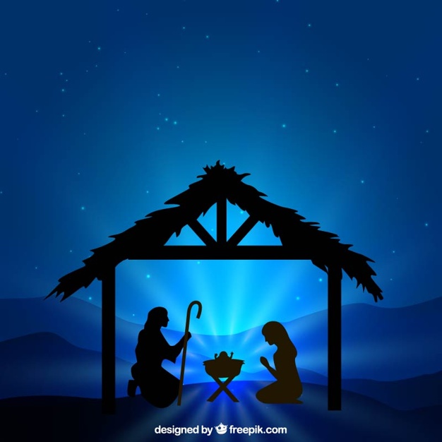 626x626 Nativity Scene Silhouette Illustration Vector Free Download