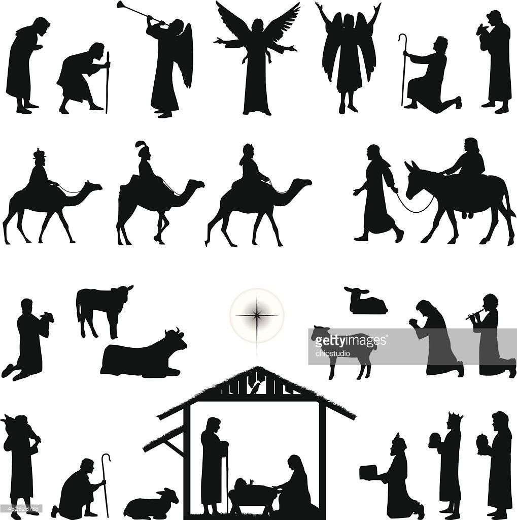 1019x1024 Nativity Scene Silhouettes Included
