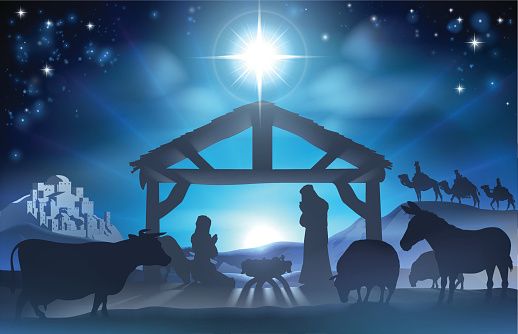 Christmas Nativity Scene Vector Art Illustration Sunday School 518x334 Christmas Nativity Scene Vector Art Illustration Sunday School