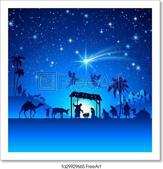 Free Art Print Of Vector Christmas Nativity Scene High Detail 561x581 Free Art Print Of Vector Christmas Nativity Scene High Detail