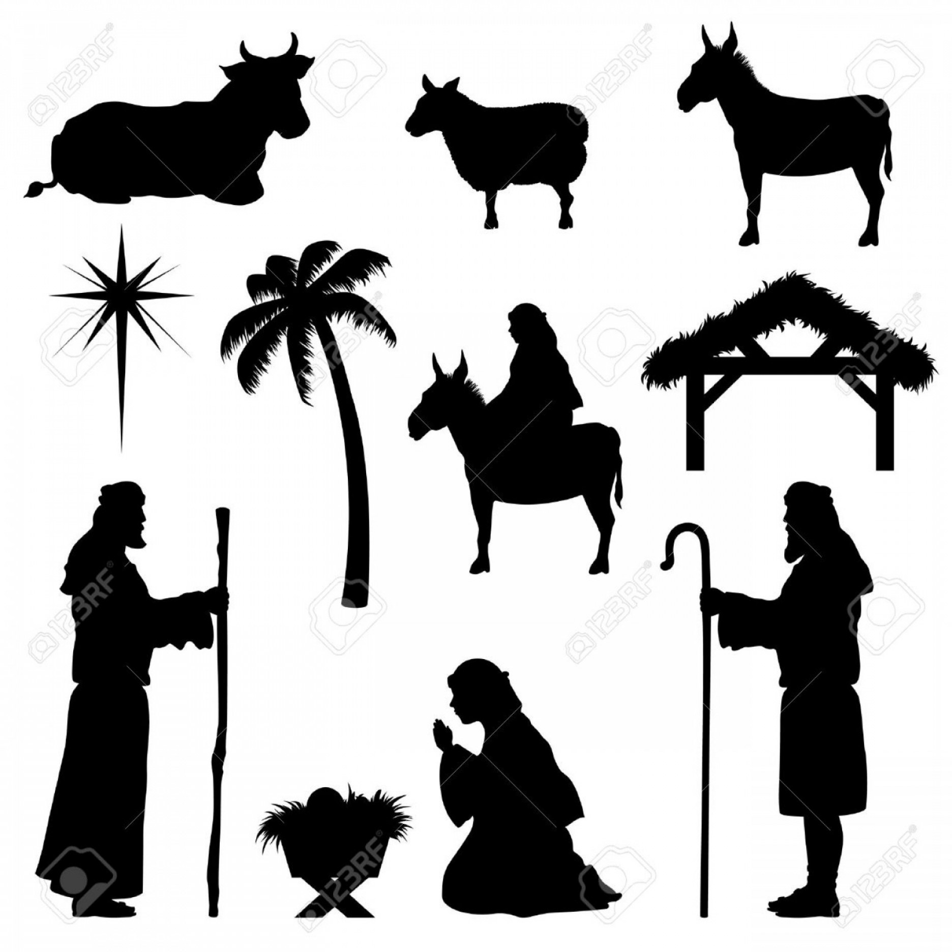 Manger Scene Vector Lamaison 1872x1872 Manger Scene Vector Lamaison
