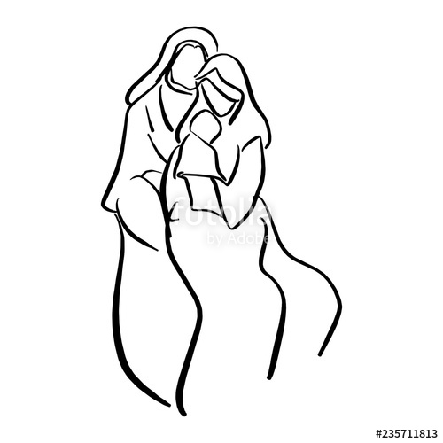 Nativity Scene Of Baby Jesus In Manger With Mary And Joseph Vector 500x500 Nativity Scene Of Baby Jesus In Manger With Mary And Joseph Vector