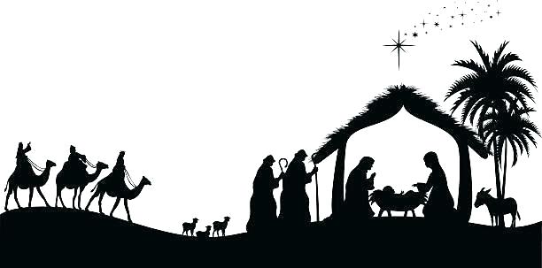 Nativity Vector K M S W H Within Scene Silhouette Template 612x303 Nativity Vector K M S W H Within Scene Silhouette Template