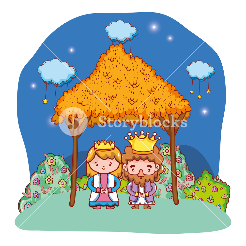 Christmas Nativity Scene Joseph And Mary Cartoon Vector 1000x1000 Christmas Nativity Scene Joseph And Mary Cartoon Vector