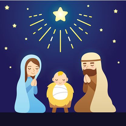 Cartoon Nativity Scene Vector Art Illustration Christmas 415x416 Cartoon Nativity Scene Vector Art Illustration Christmas