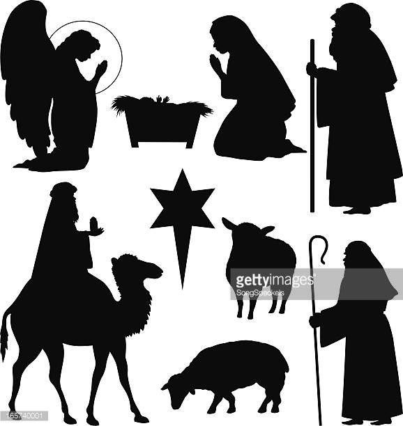 Christmas Nativity Silhouettes Vector 578x612 Christmas Nativity Silhouettes Vector