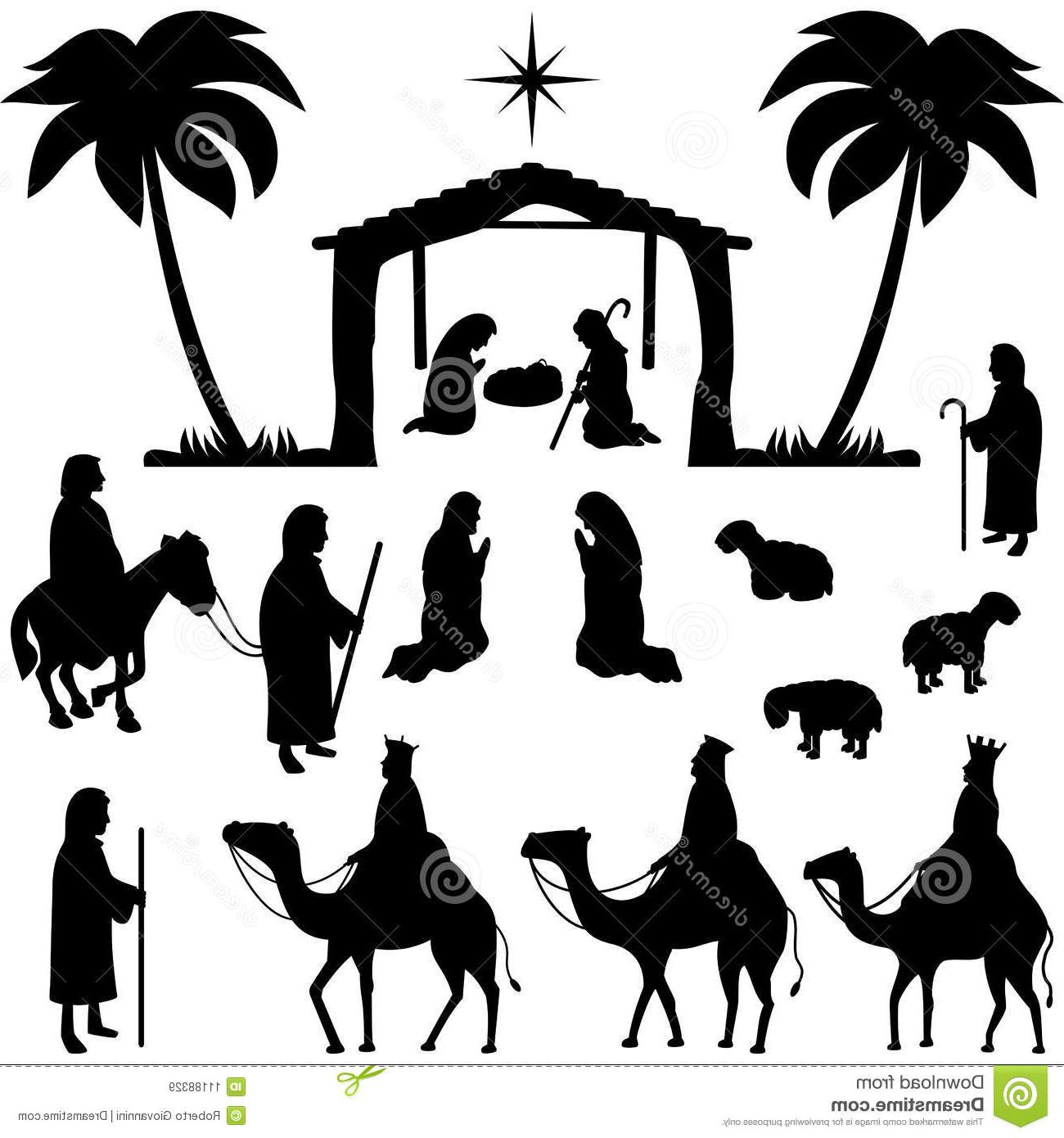 Nativity Silhouette Vector at Vectorified.com | Collection of Nativity ...